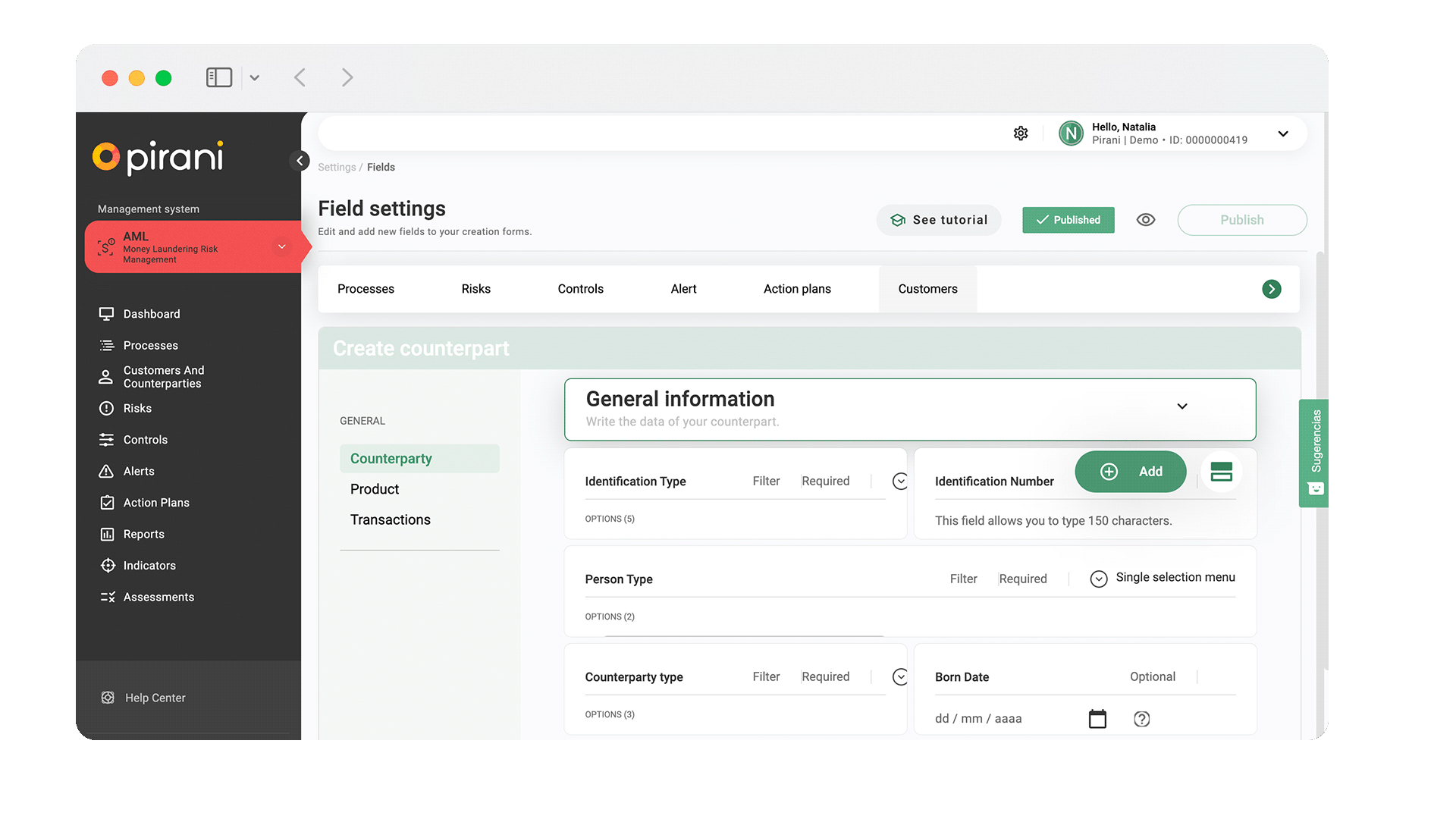 Manage your suspicious transactions