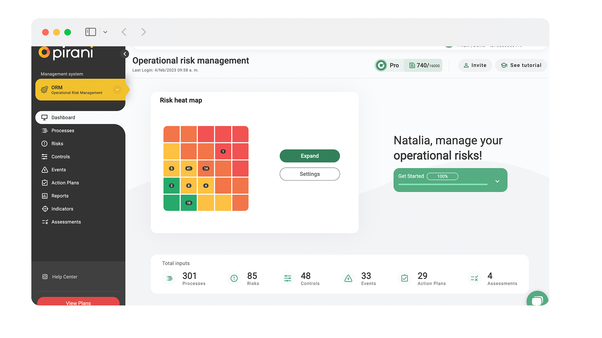 Pisani Risk Module Assess and monitor your risk systems