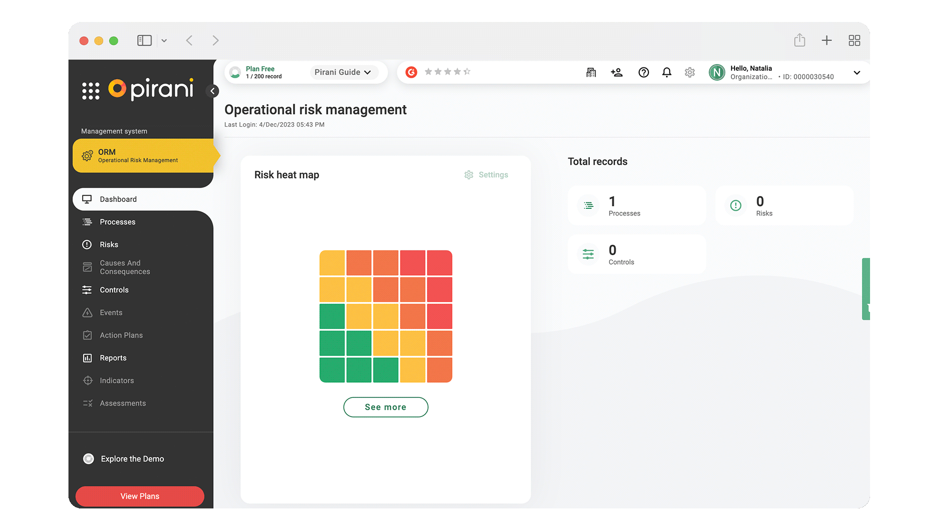 Pisani Risk Module Explore free integral risk management