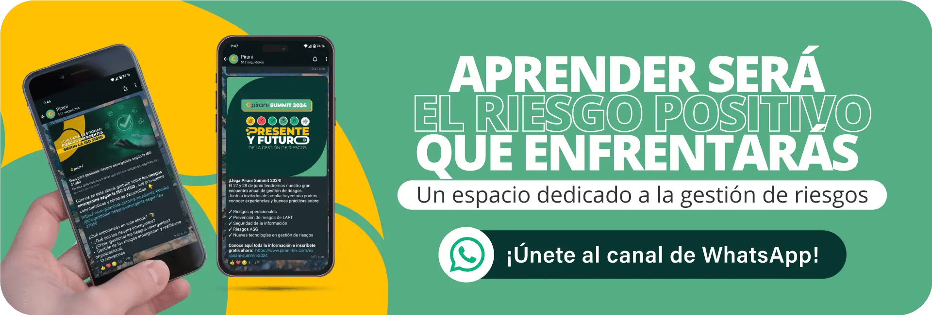 únete al canal de whatsapp de pirani