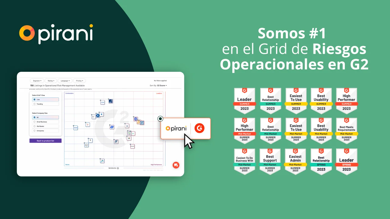 Pirani lidera el Grid de Riesgos Operativos gana 13 insignias en G2