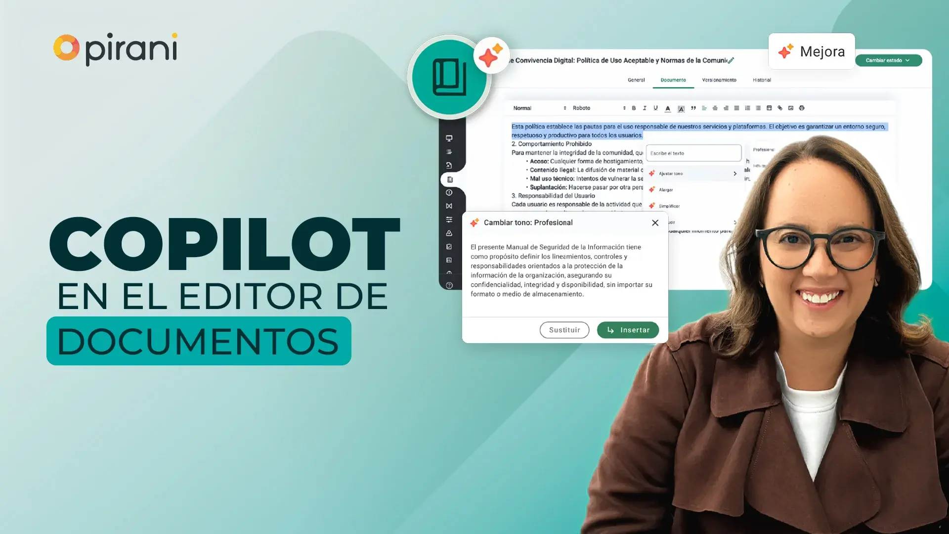 Copilot en el gestor de documentos: edita y traduce con IA